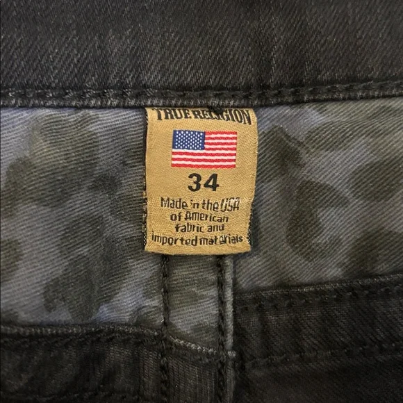 True Religion Geno Relaxed Slim Black Distressed Moto Jean Y2K Grunge Streetwear - Picture 8 of 13